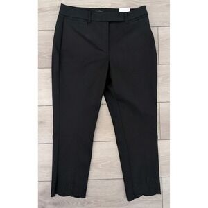 NWT WHITE HOUSE BLACK MARKET Straight Crop Dress Pants Size 8 R Scalloped Hem